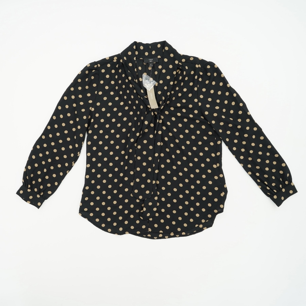 Polka Dot Long Sleeve Dress Blouse